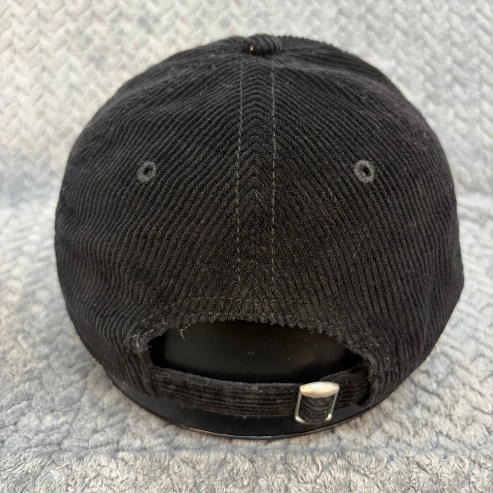 Mad Engine New York NY Corduroy Baseball Cap Hat Black Adjustable Strapback